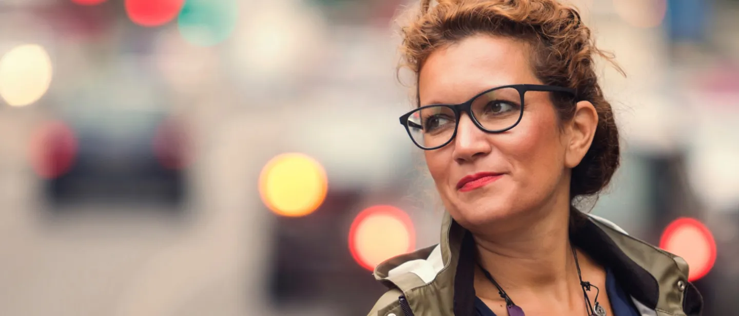 Woman wearing glasses