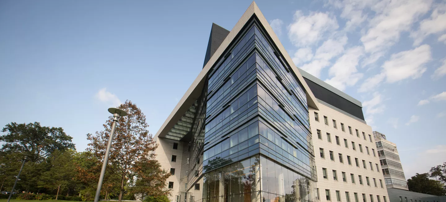 An exterior photo of the Price Center building