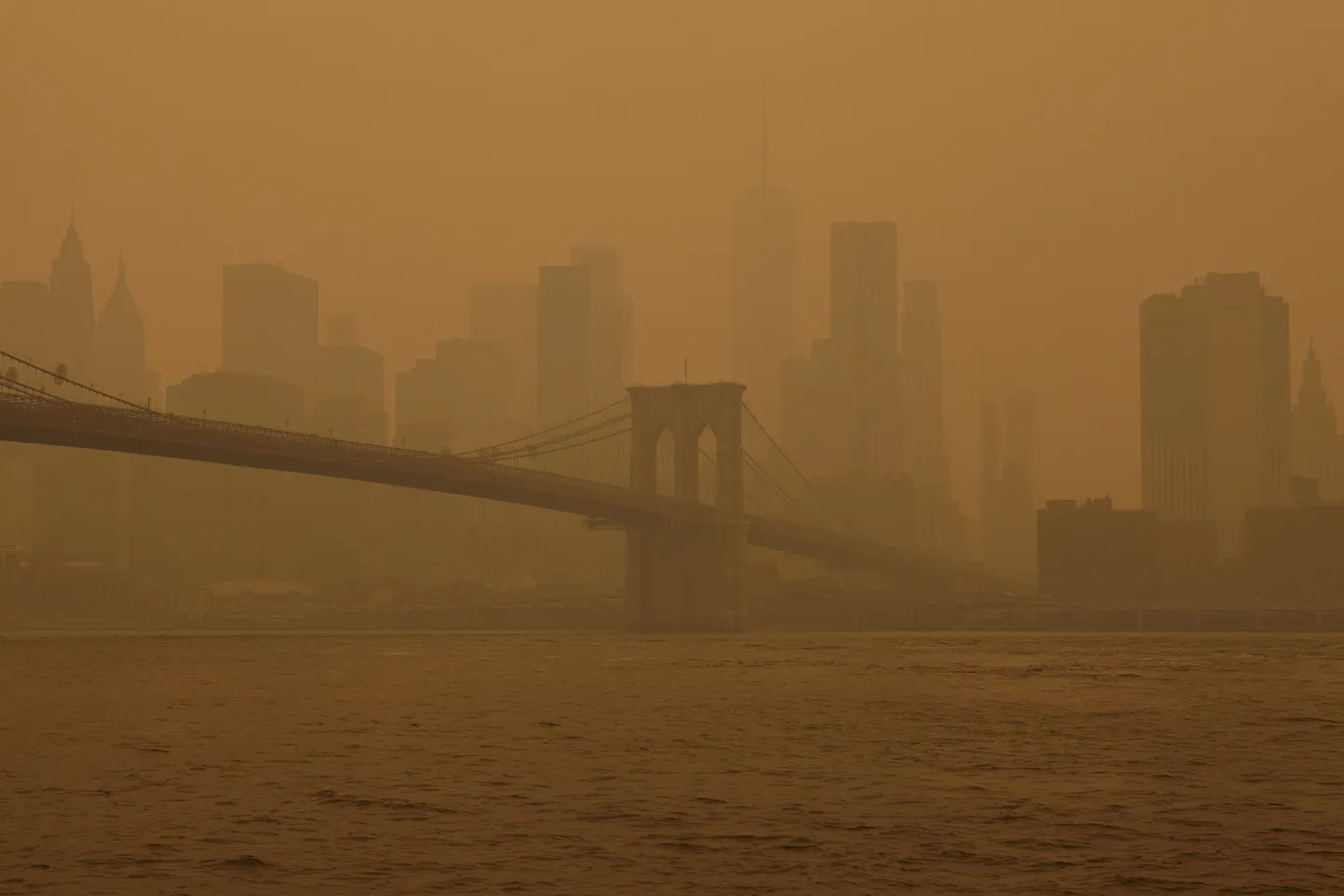 Manhattan Bridge in Haze