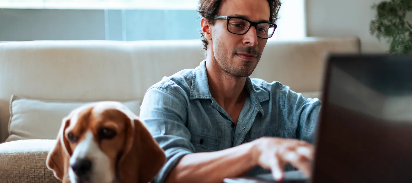 Contact - Pharmacy - man and dog