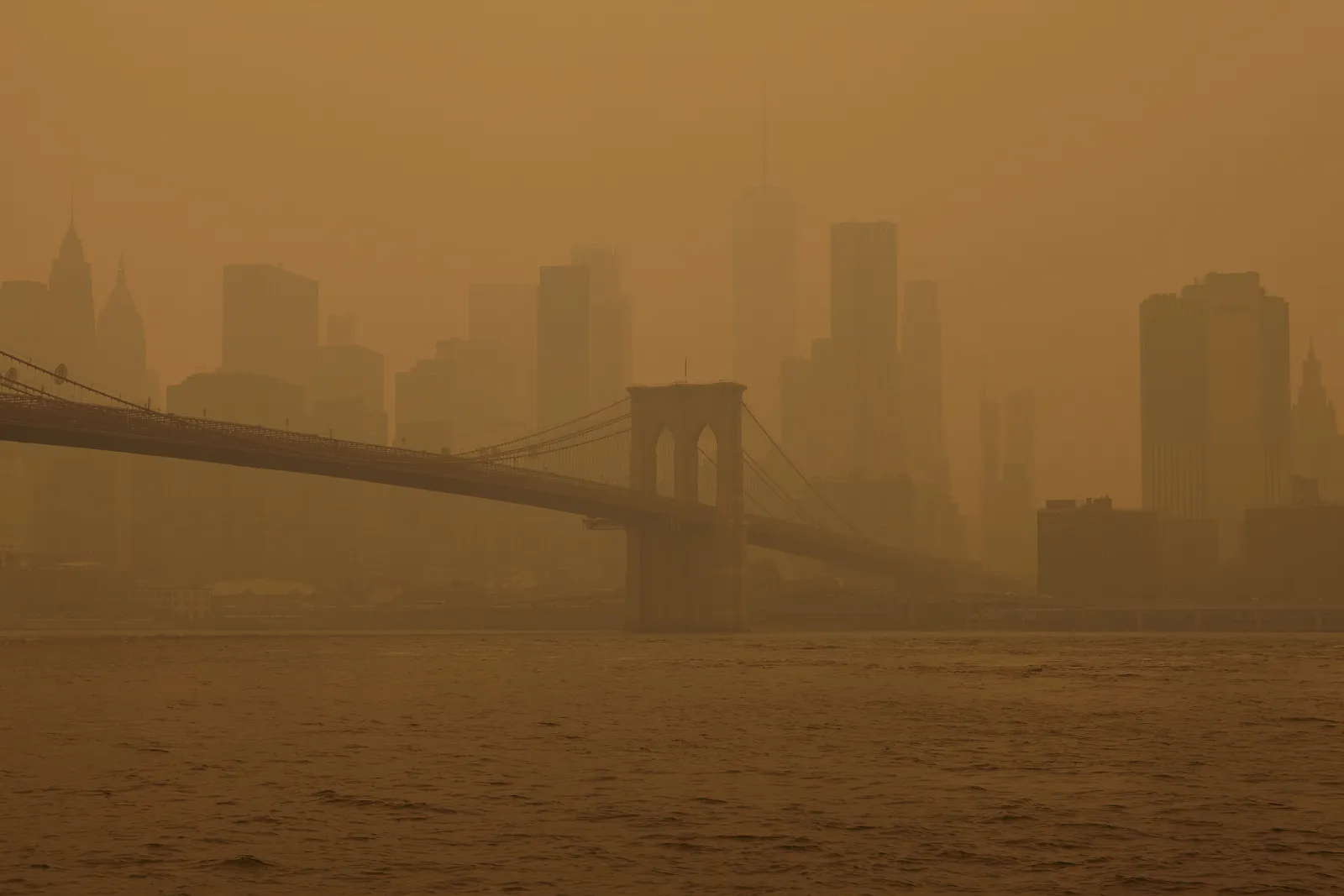 Manhattan Bridge in Haze