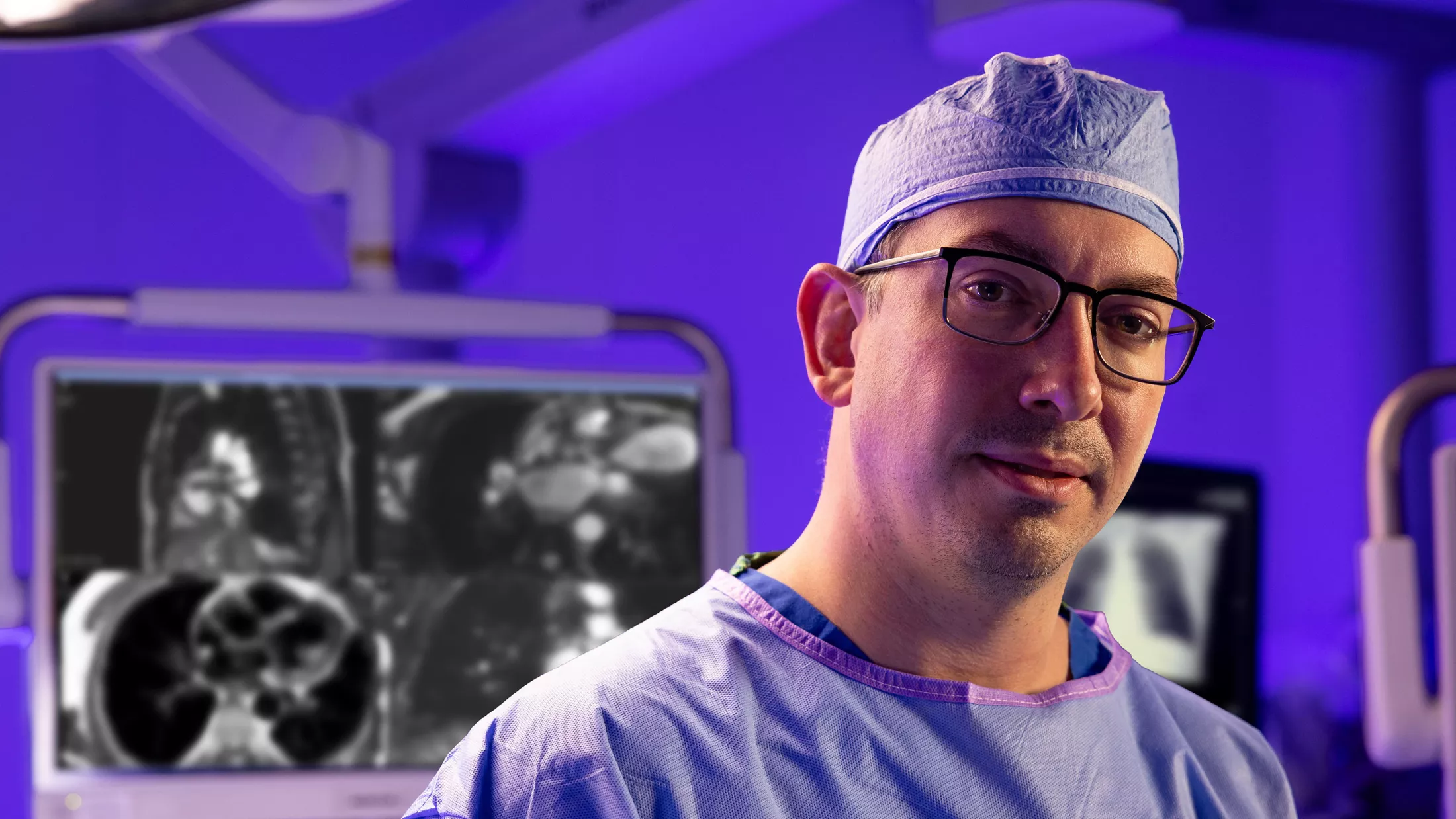 A portrait of a man in the operating room.