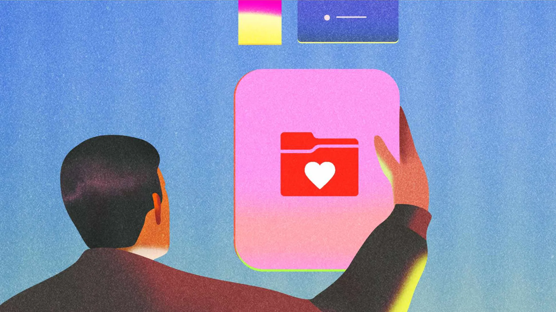 Ilustración de un hombre sosteniendo un expediente