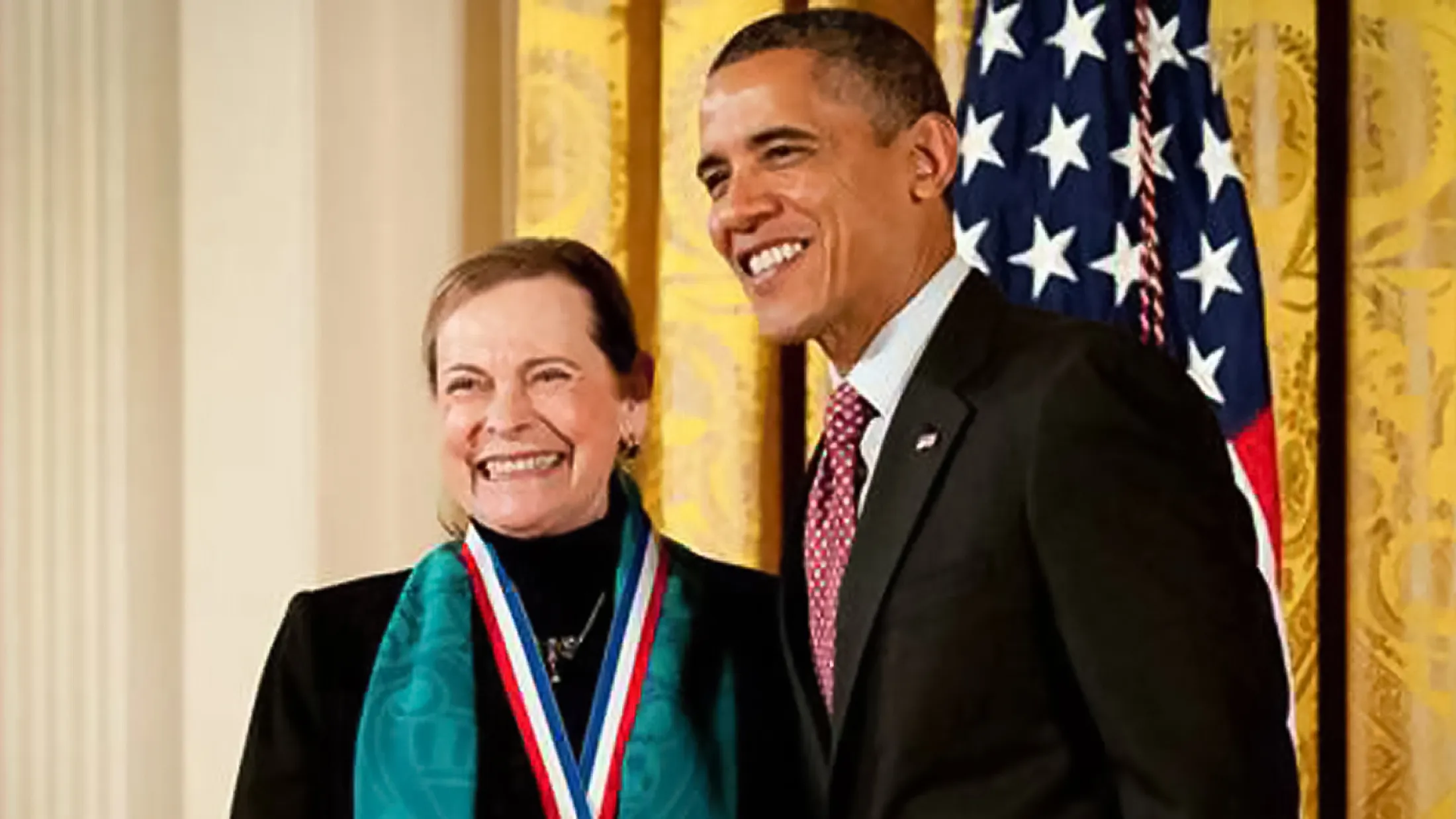 Lucy Shapiro with President Obama