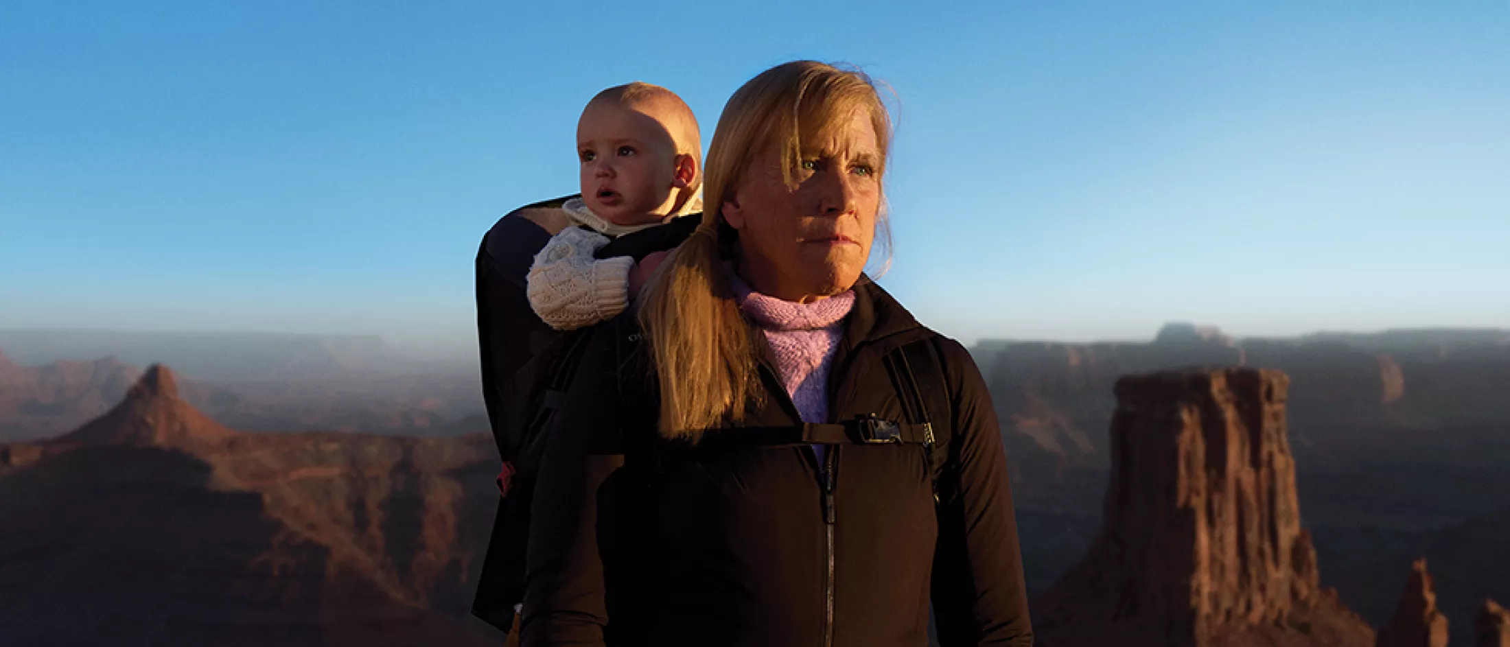 Barbara with Jack in a backpack