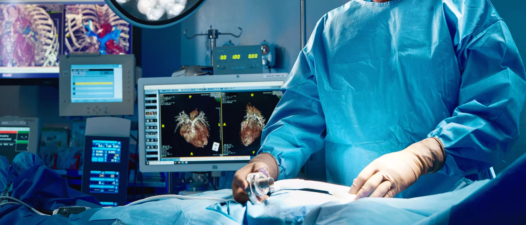 A surgeon in an operating room