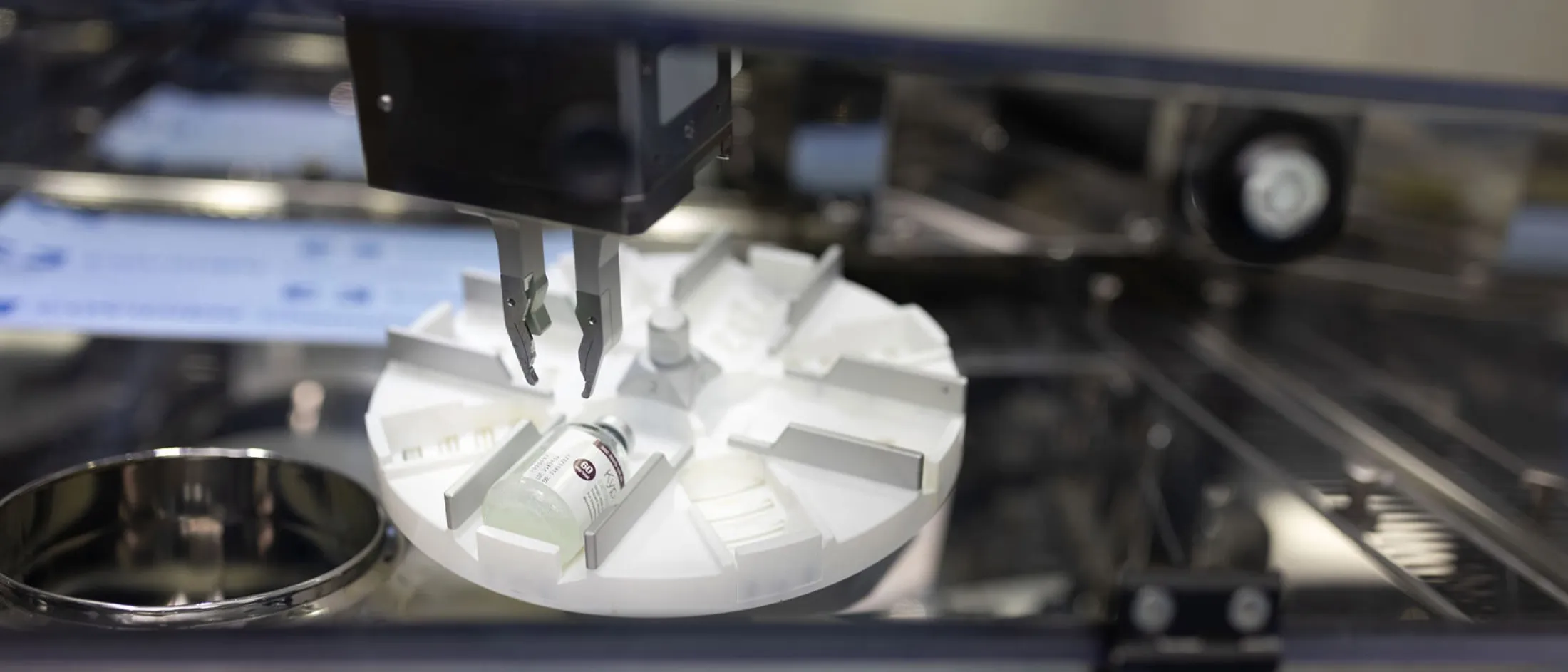 Robotic arm preparing medicine