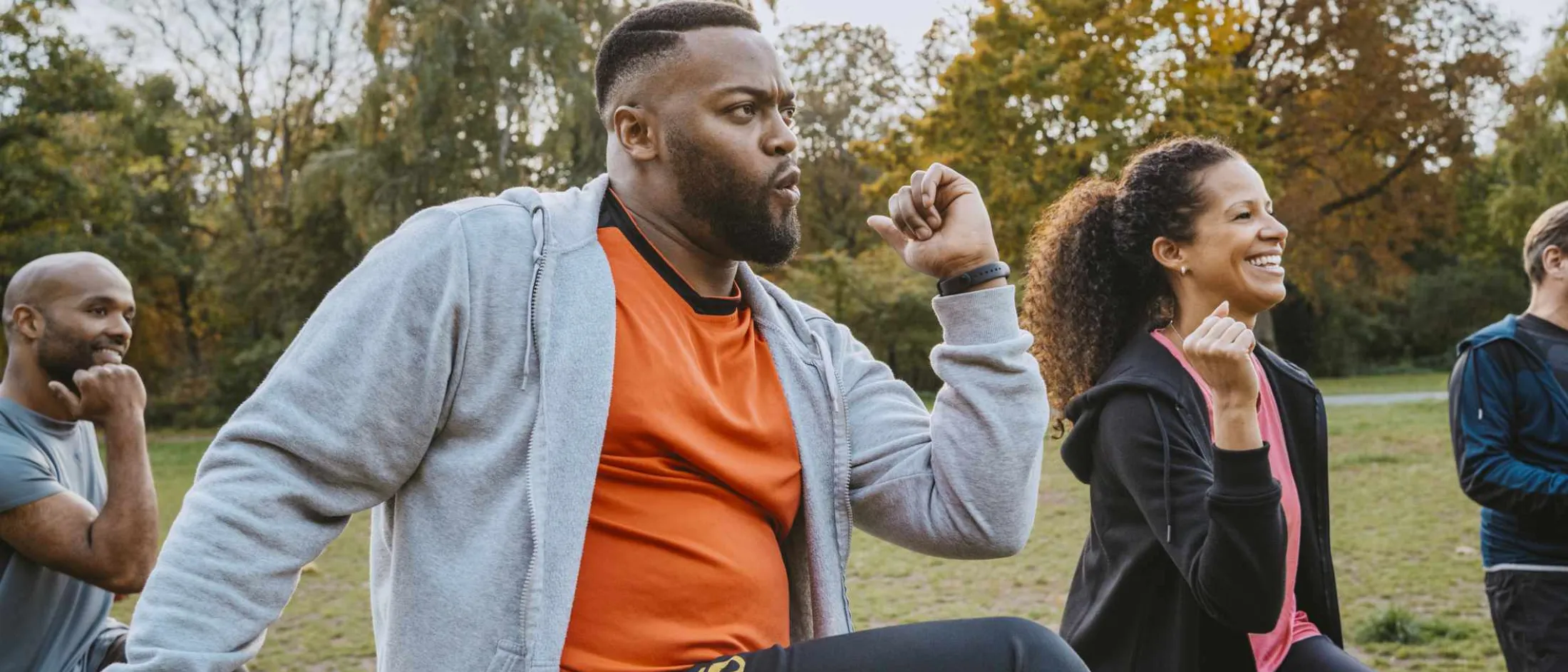 People excercising in a park