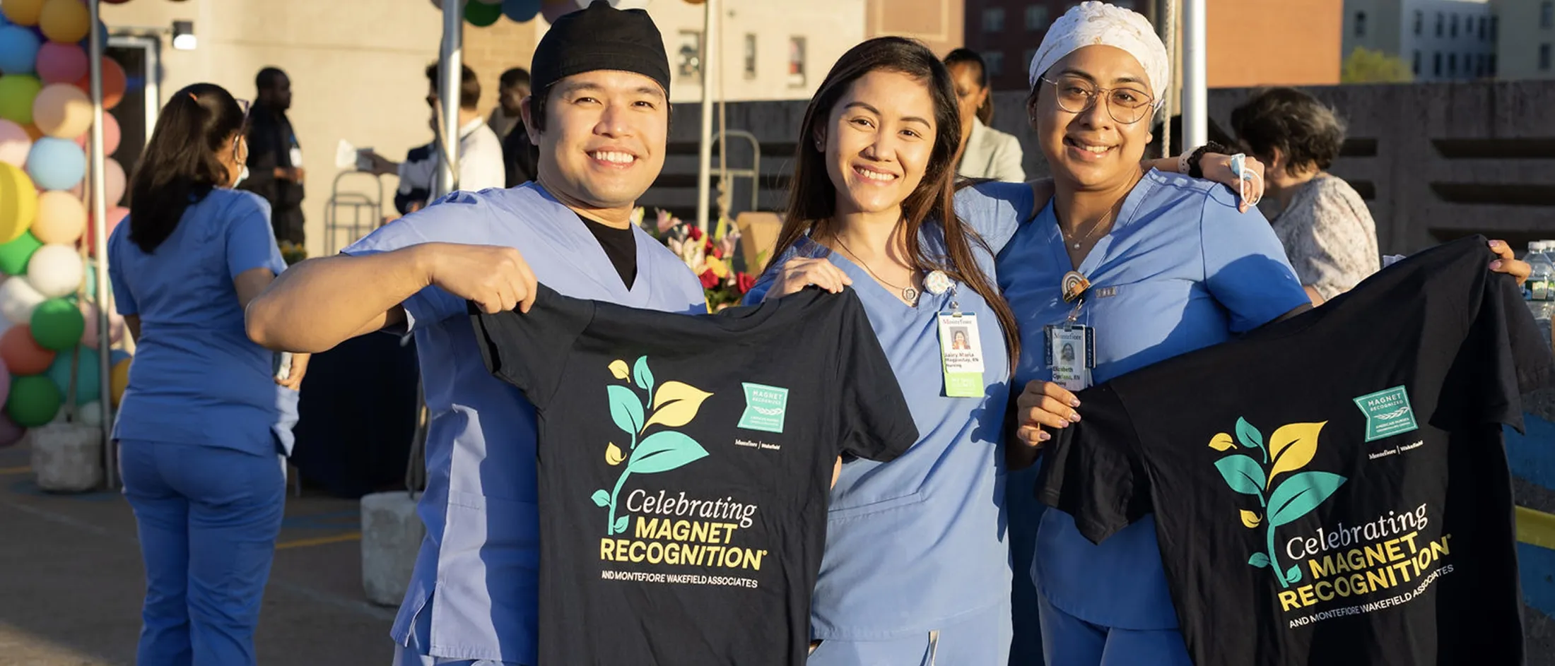 Celebrating Magnet Recognition showing off their Magnet t-shirts