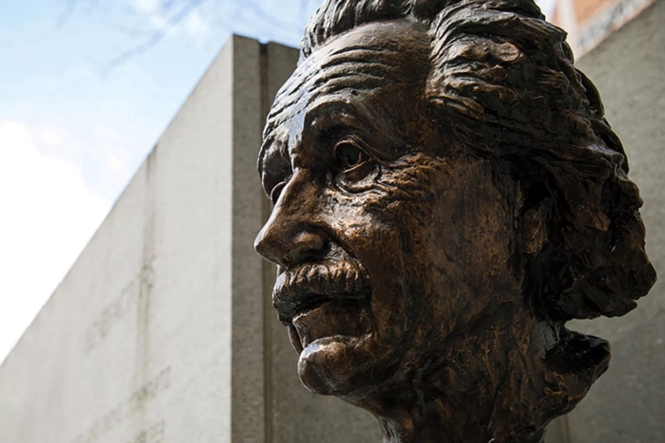 A bust of Albert Einstein