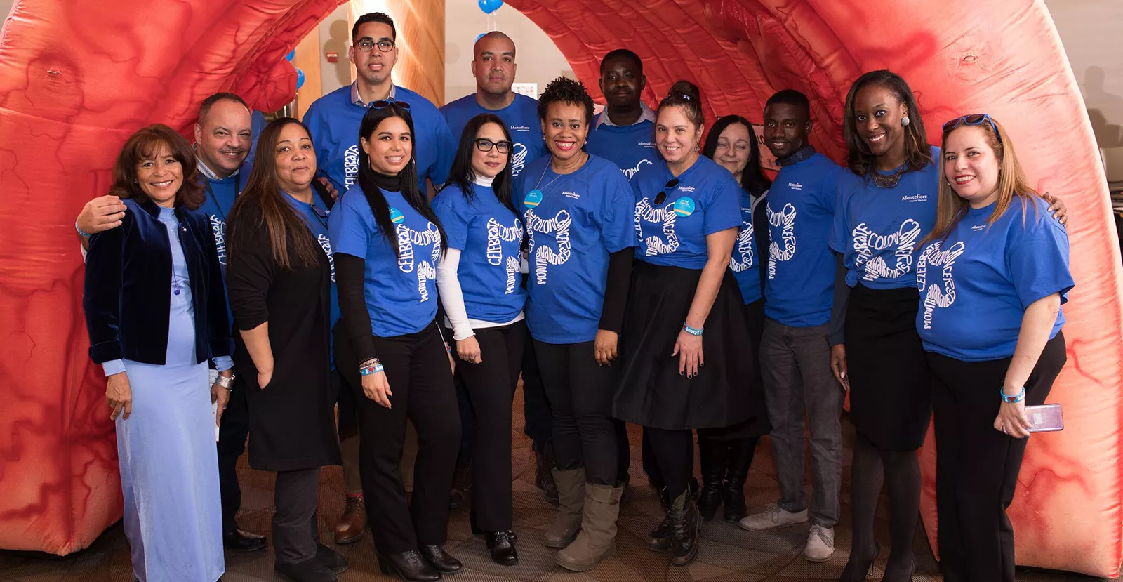 Montefiore staff participating in Rollin Colon cancer screening event