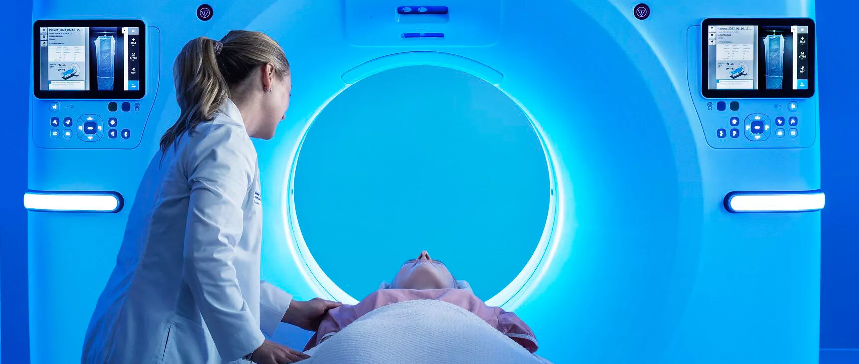 A patient getting a MRI scan
