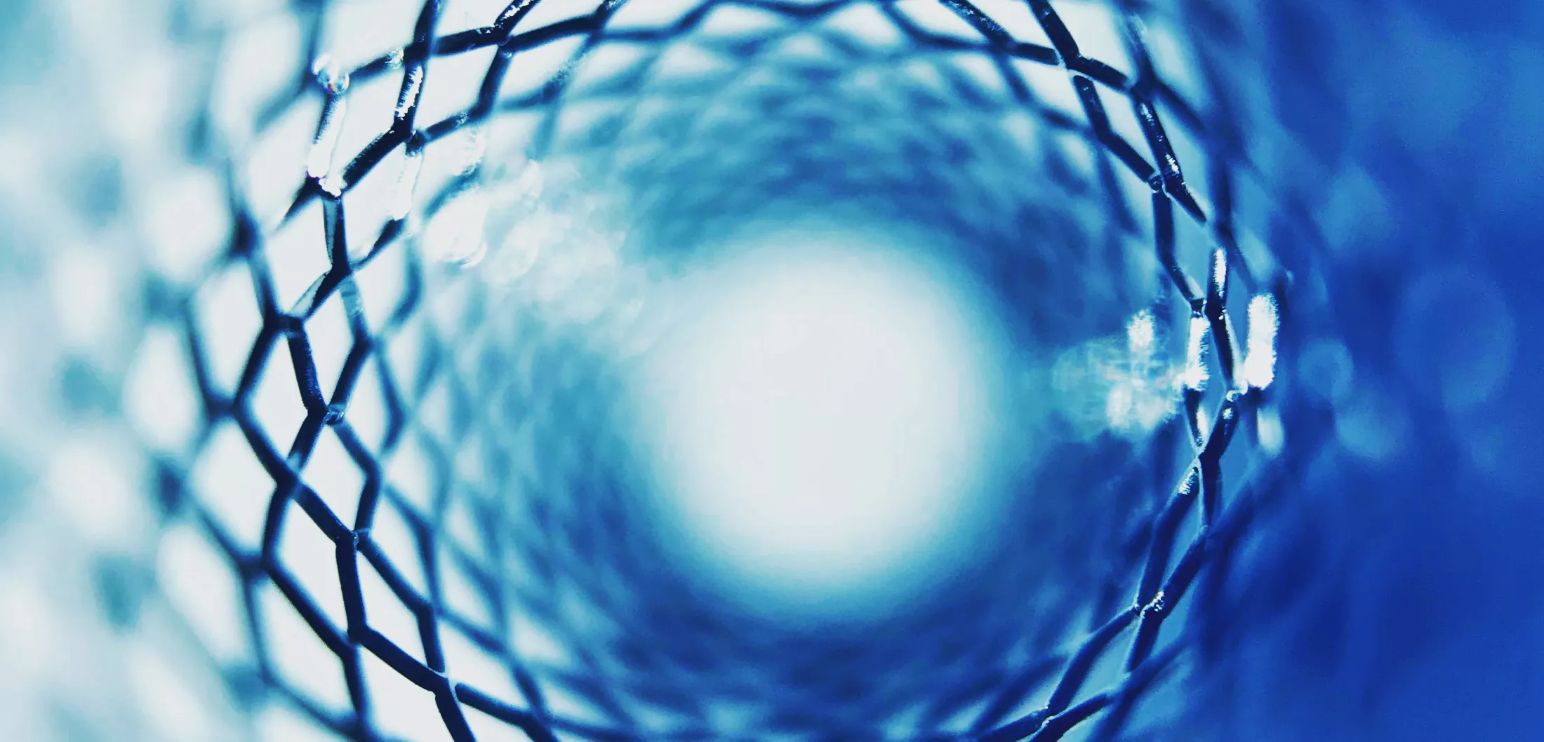 Macro close up image of a metal stent