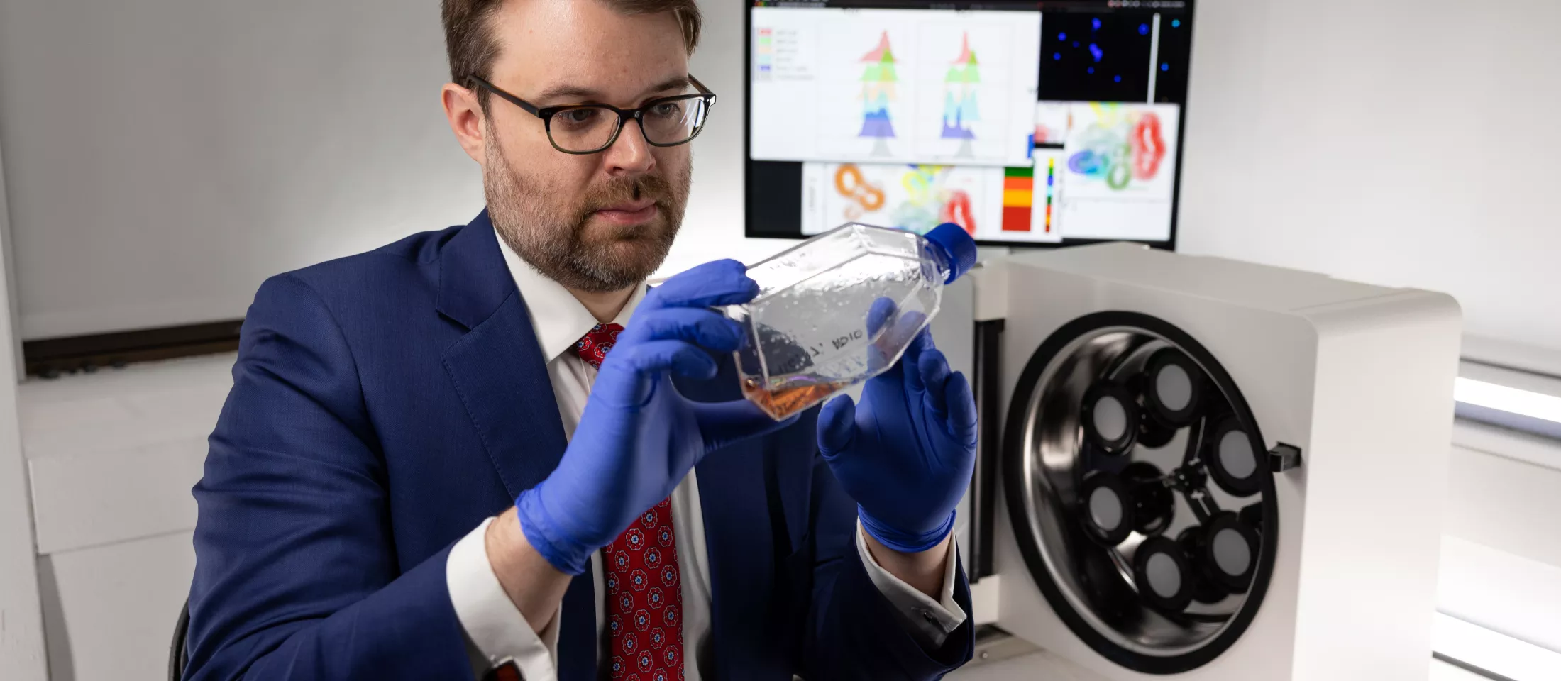 A man working in the Himes Labratory