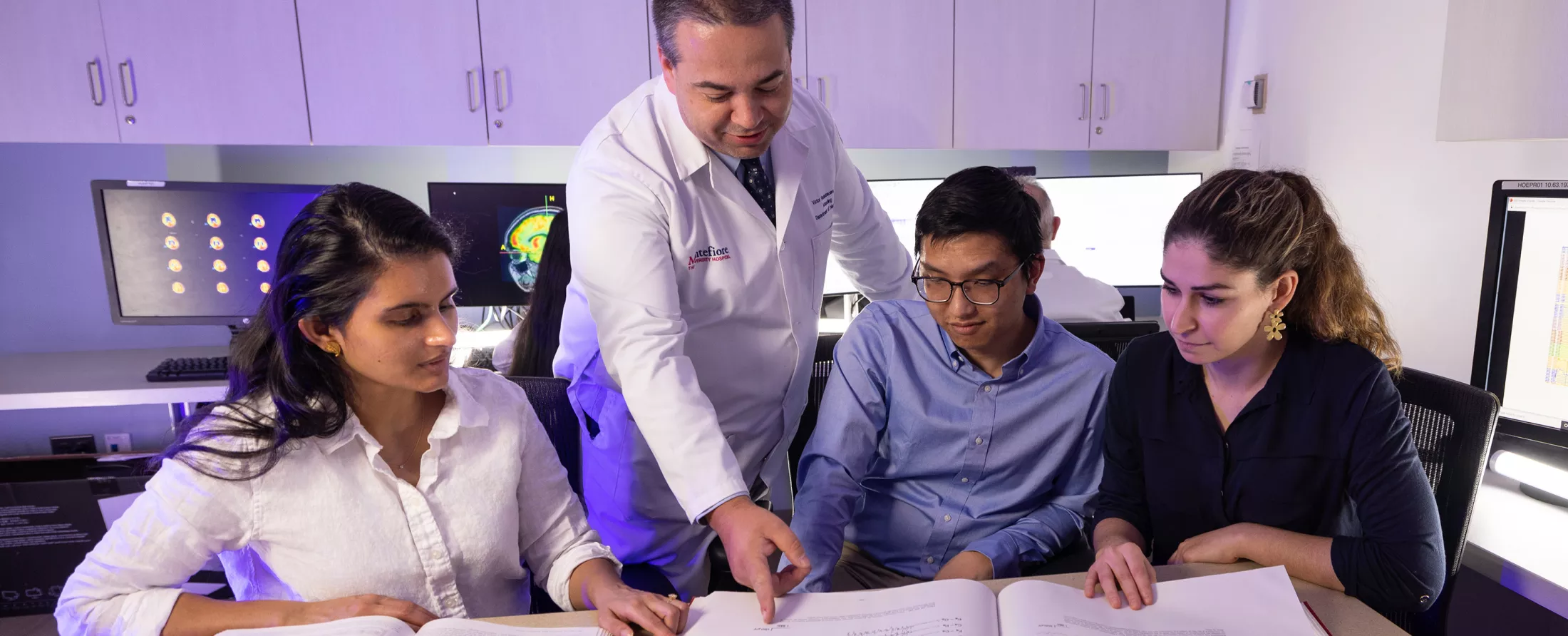 A physician and students in a classroom