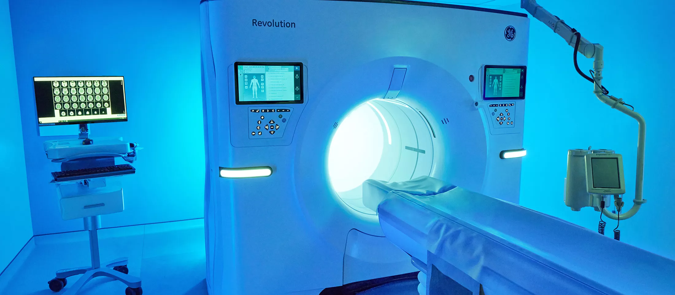 A photo of a MRI machine in a hospital
