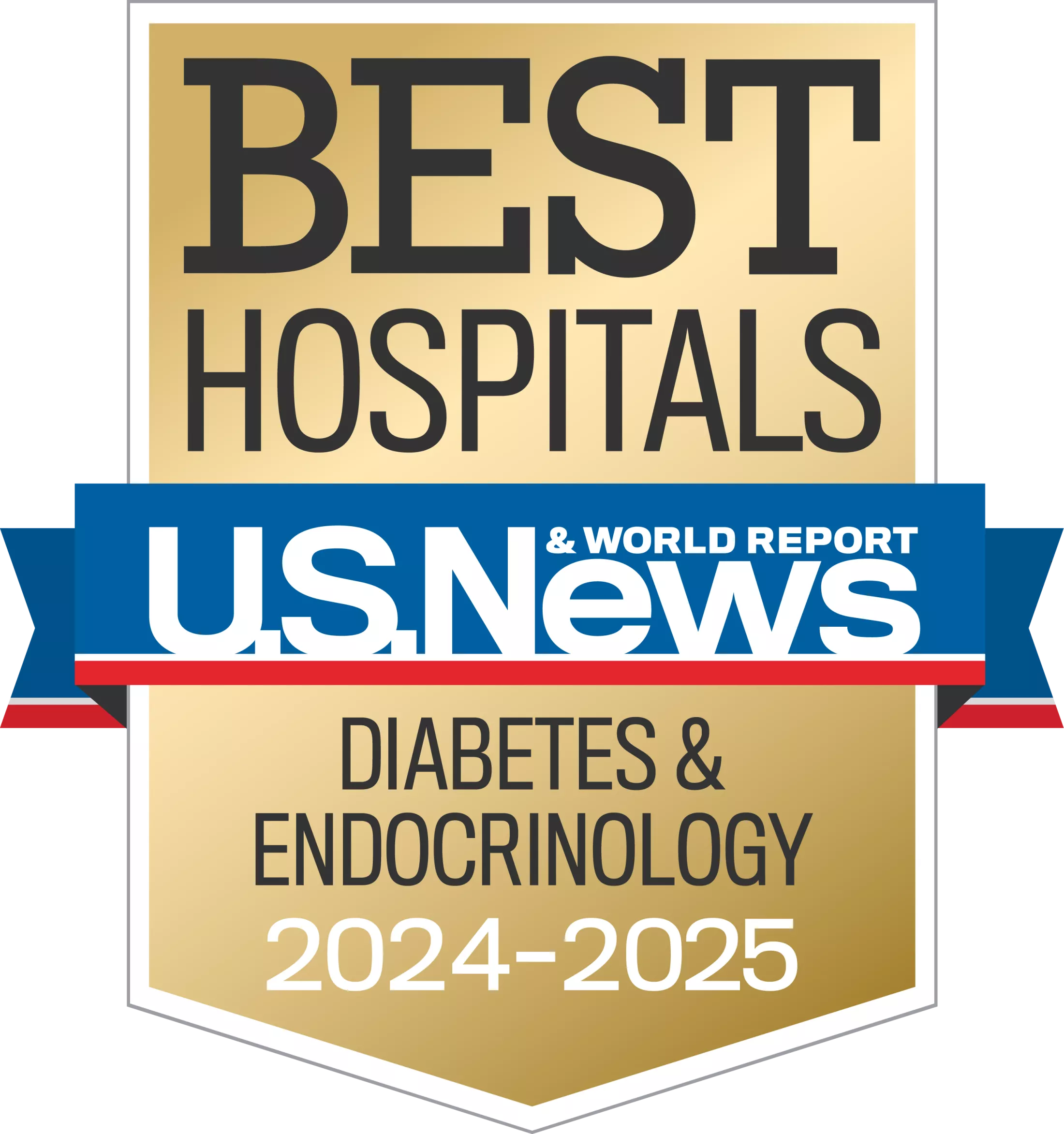 U.S. News Diabetes and Endocrinology Best Hospitals badge 2024-2025