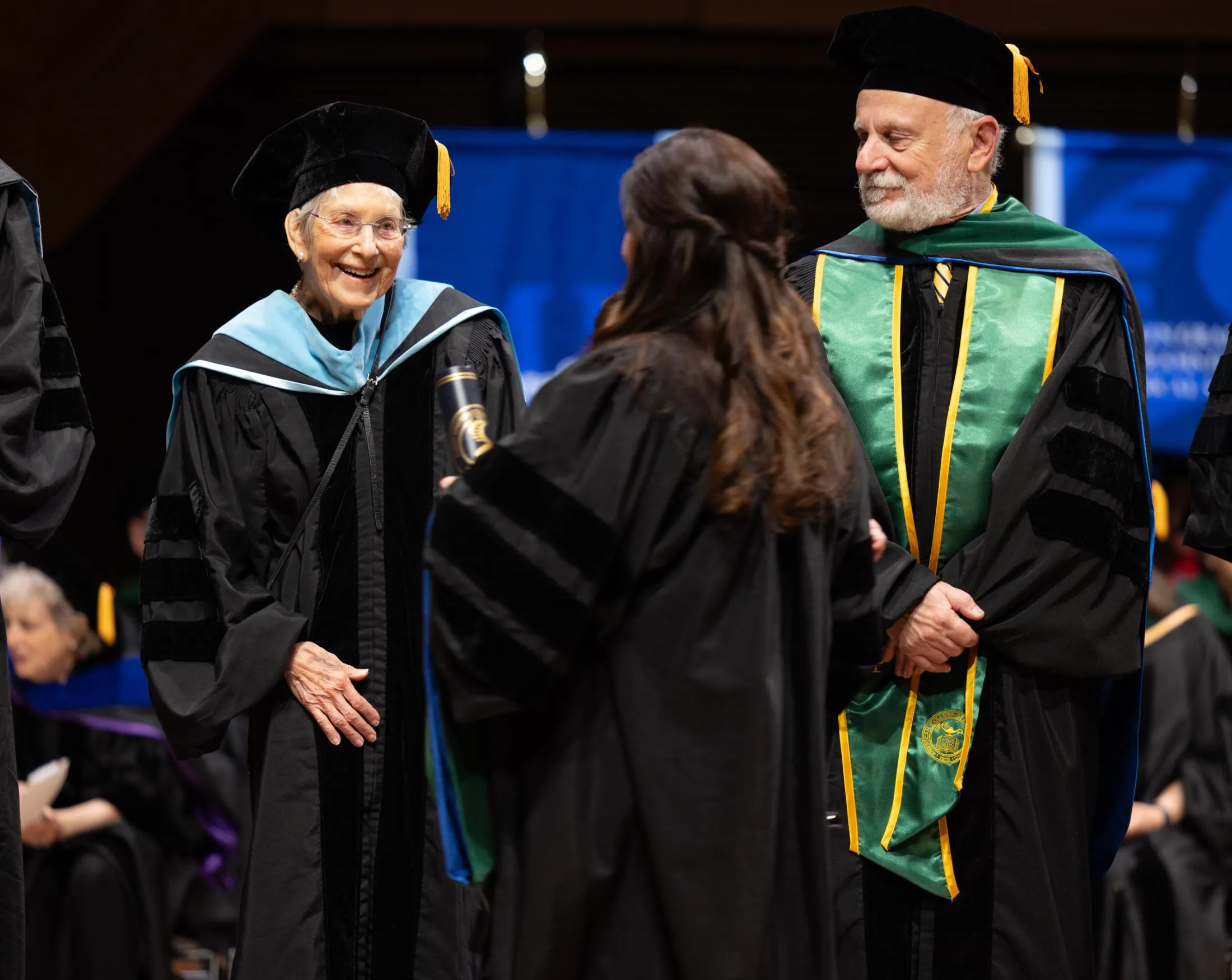 Ruth Gottesman, Ed.D., congratulates a graduate