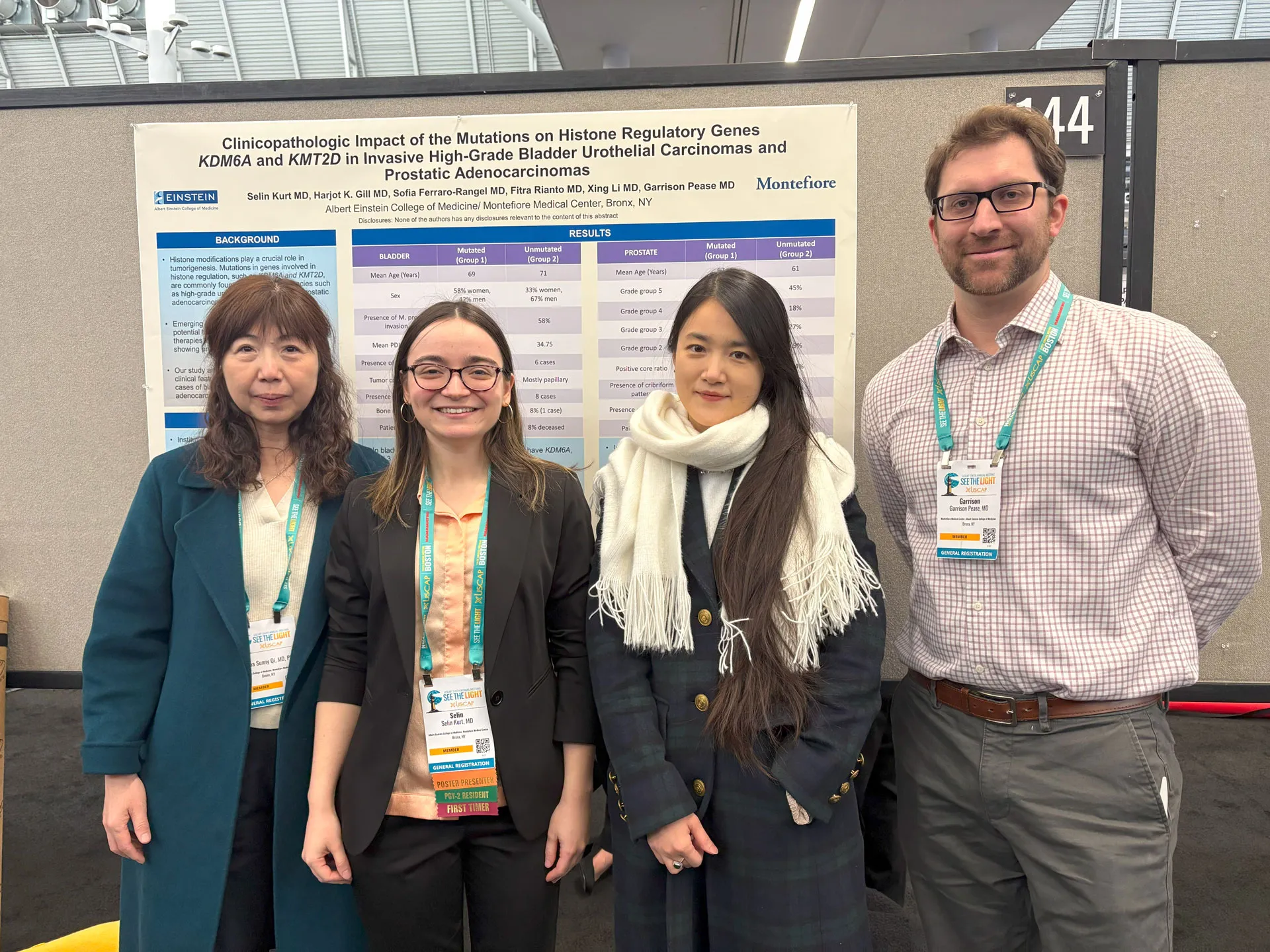 Garrison Pease with pathology residents