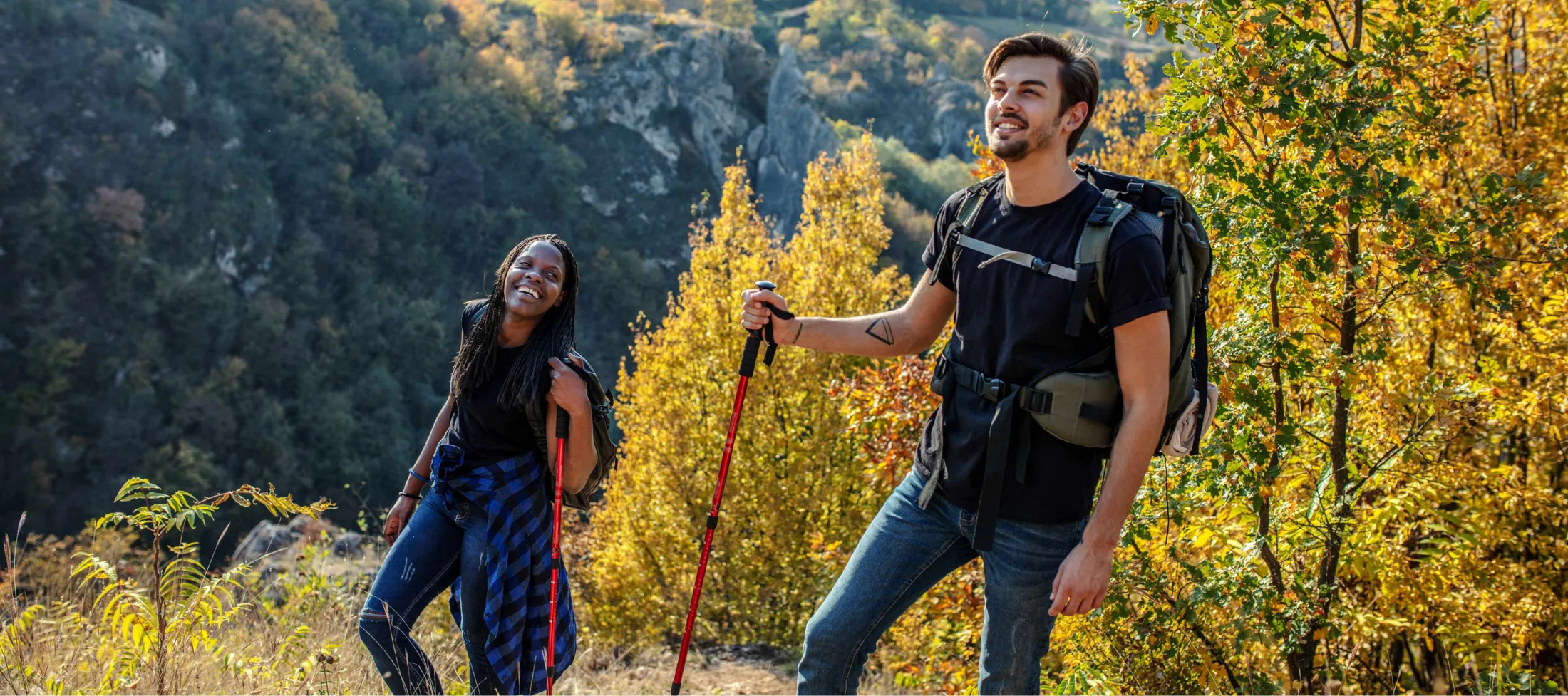 Couple hiking