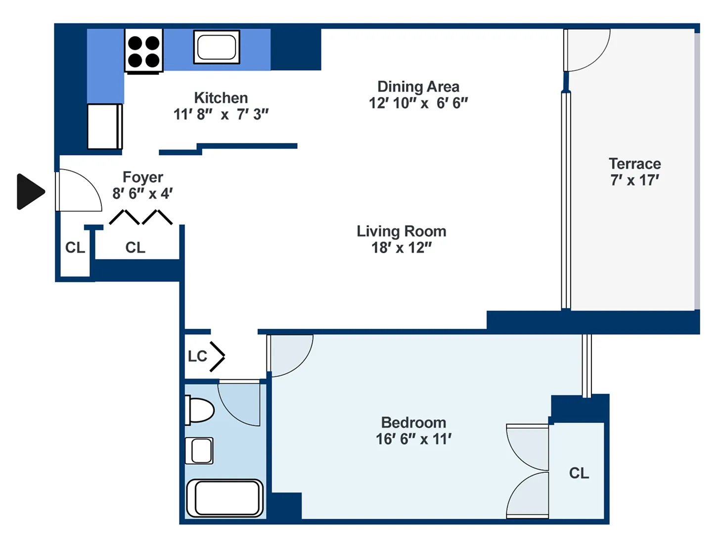One-bedroom layout