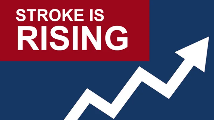 An infographic that says Stroke is Rising