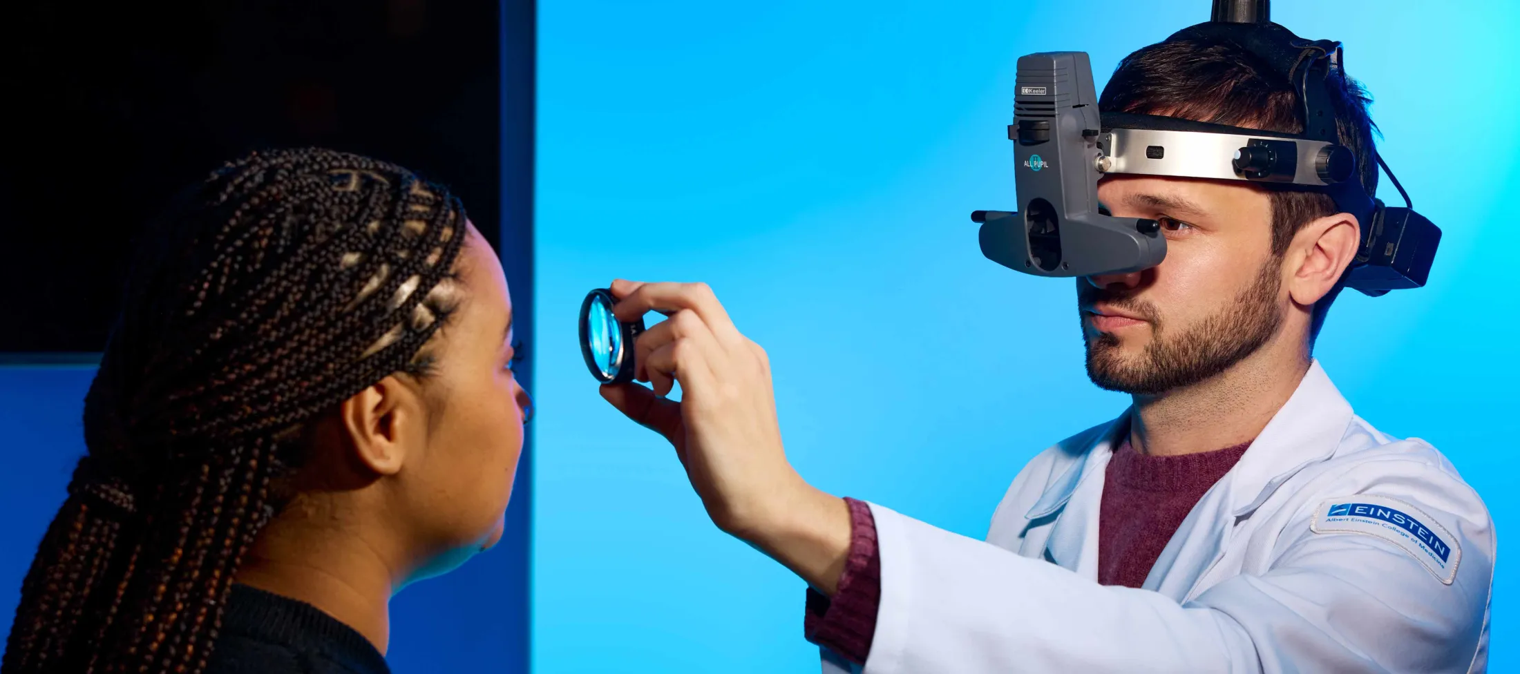 Doctor examining a patient's retina