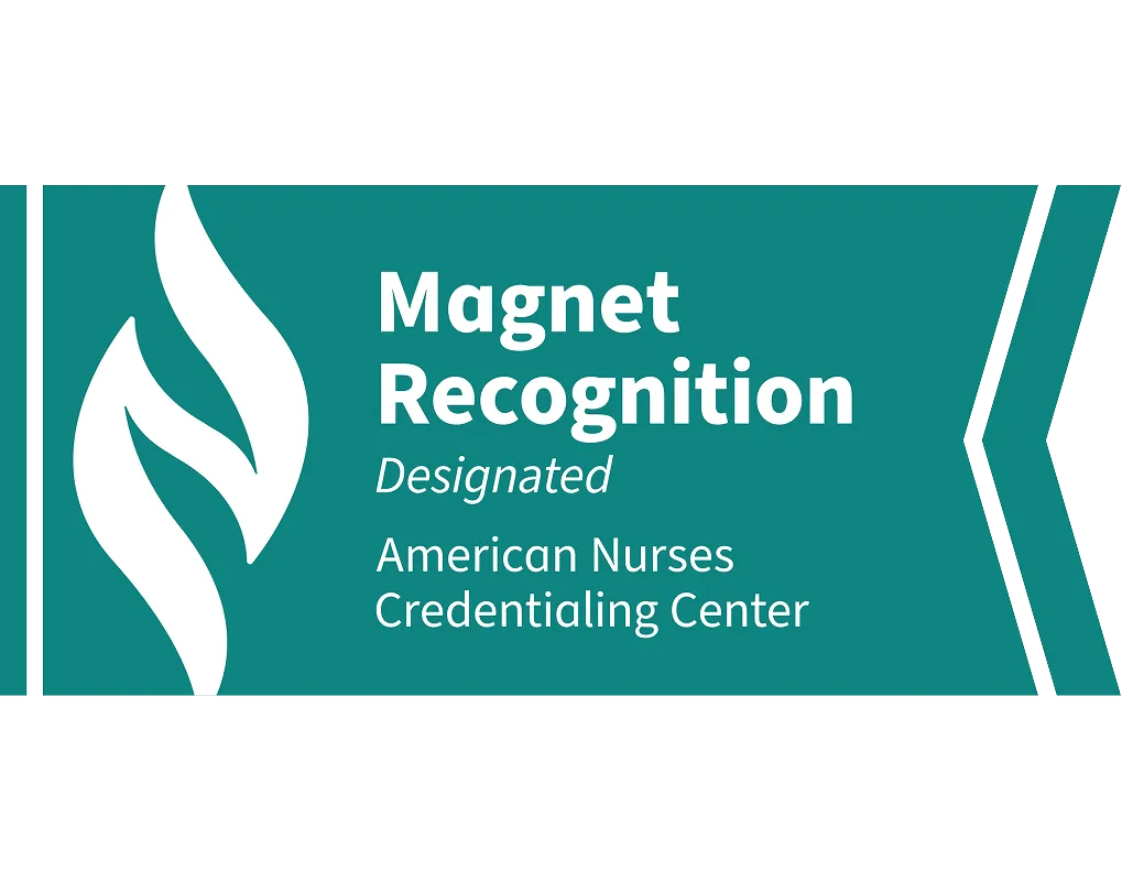 Magnet Recognition badge designated American Nurses Credentialing Center