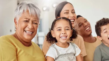 Family laughing