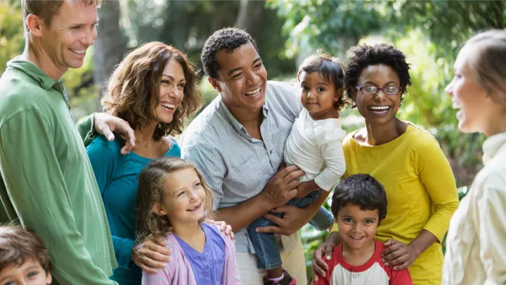Group of people laughing